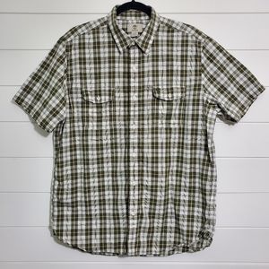 Timberland Men's Regular Fit Short Sleeve Plaid Button down Shirt. Size: L‎